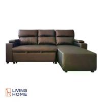 ราคา โซฟา L-Shape 3 ที่นั่ง ดึงนอน หุ้มหนังPU (หนังไหม) สีน้ำตาล รุ่น Pasta | Livinghome Furniture Mall (1729588804594796556)
