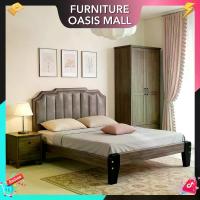 ราคา Furniture Oasis เตียง เตียงไม้ เตียงไม้เนื้อแข็ง เตียงไม้แท้ 4/5/6 ฟุต ข้างเตียงสไตล์ยุโรป ไม้จริง 100% เตียงนอน เตียงนอนถูก เตียงอิเกีย เตียงไม้แท้ หรูหราสูง พาเลทไม้รองที่นอน เตียงไม้มีพนักพิงหนัง (