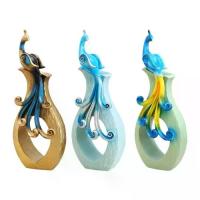ราคา เครื่องประดับแจกันดอกไม้แห้งนกยูง ทำจากเรซิน เหมาะสำหรับห้องนั่งเล่น ตู้ และร้านอาหาร (1734150488726275262)