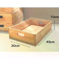 ราคา กล่องไม้ ลังไม้ ถาดใส่ของ Wooden box ชั้นวางของDiy ไม้ยางพารา ขนาดใหญ่ 30*45*10 (1734430596854286095)