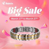 ราคา RainSo - สร้อยข้อมือผู้ชาย แฟชั่นยอดนิยม การจัดส่งโดยตรง สร้อยข้อมือและกำไล เสน่ห์เจอร์เมเนียม พลังแม่เหล็ก สุขภาพ ไททาเนียม ใหม่ 2023 (1730116772685777755)