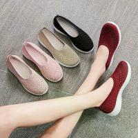 ราคา รองเท้าผ้าใบ สุขภาพ ลำลองผู้หญิง สลิปออน 3 สี รุ่น BQ1 ลายฉลุ ระบายอากาศดี (1734034817701479653)