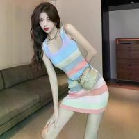ราคา เดรสฝักถักลายสายรุ้ง ฤดูร้อนใหม่ของผู้หญิง สไตล์ฝรั่งเศส เรียบหรู ทรงสลิมฟิต แขนกุด กระโปรงเสื้อกั๊ก เดรส คล้อง คอ เดรสซี ทรู เดรส ปาร์ตี้ เดรส งาน บวช เมล่า วิตามิน ดริป (1731349503073944621)
