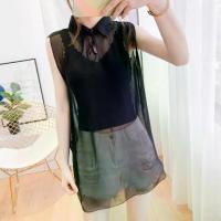 ราคา เสื้อชีฟองแขนกุดสำหรับผู้หญิง เสื้อแขนสั้นสีดำทรงหลวมใหม่ล่าสุดฤดูร้อนและฤดูใบไม้ร่วง เสื้อตาข่ายแฟชั่น เสื้อเบลาส์เรียบหรู polkadot เชิ้ต สีฟ้า โอเวอร์ไซส์ อก 54 นิ้ว สาว (1733356793191564985)