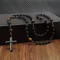 ราคา จี้ไม้กางเขน, แฟชั่นผู้ชาย, หินตาเสือธรรมชาติ, สร้อยคอลูกประคำคอ Y, ไม่เป็นสแม่เหล็ก, วัสดุหลักคือหินธรรมชาติ (1732304034284865563)