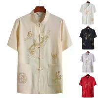 ราคา เสื้อตรุษจีน 2024 ชุด สำหรับผู้ชาย เสื้อปักมังกร สีทึบ คอตั้ง แขนสั้น ชุดปีใหม่ นุ่มพิเศษ เสื้อผ้ากังฟูหวิงชุนจีน เสื้อเชิ้ตผู้ชาย เสื้อตรุษจีนผู้ชาย สีดํา (1734634517083358756)