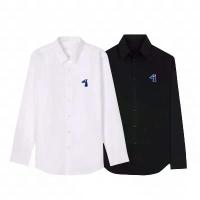 ราคา VIPSHIRT เสื้อเชิ้ต เสื้อเชิ้ตผู้ชาย เสื้อสีขาว ดำ ลายหมาหัวใจน้ำเงิน หมาหัวใจสีขาว (1735507313334126305)
