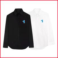 ราคา VIPSHIRT เสื้อเชิ้ต เสื้อเชิ้ตผู้ชาย เสื้อสีขาว ดำ ลายหมาสีฟ้า COD (1734381493887272823)
