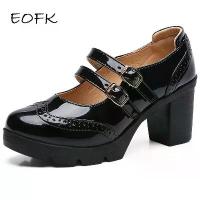 ราคา รองเท้าส้นสูงผู้หญิง EFK หนังแท้ แมรี่เจน ส้นสูงเงา รองเท้าผู้หญิง ส้นสูงสี่เหลี่ยม (1733943327170856164)