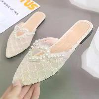 ราคา รองเท้าแตะปลายแหลมหูแมวมุก, สำหรับผู้หญิง, แฟชั่นเกาหลี, ส้นต่ำ, กันลื่น, เหมาะสำหรับฤดูร้อน, สไตล์ใหม่ในปี , รองเท้าผู้หญิง (1734525462849881351)