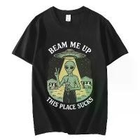 ราคา Beam Me Up This Place Sucks เสื้อยืดลายกราฟิกเอเลี่ยนสุดฮา แฟชั่นวินเทจ เสื้อยืดแขนสั้น เสื้อยืดผ้าฝ้ายลำลองสำหรับผู้ชาย (1735399838459659856)