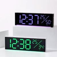 ราคา นาฬิกาแขวนผนังดิจิทัลขนาดใหญ่ หน้าจอตัวเลข LED ขนาดใหญ่ สี RGB สำหรับห้องนั่งเล่น (1735492059035174245)
