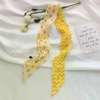 ราคา ผ้าพันคอไหมทรงวแคบสีเหลืองสดใสสำหรับผู้หญิง ใช้เป็นผ้าคลุมคอ ผ้าพันคอ ผ้าผูกผม ผ้าพันคอ ริบบิ้น ผ้าผูกกระเป๋า ผ้าพันคอบาง (1735537455704540817)