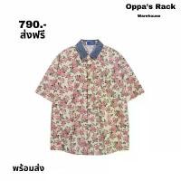 ราคา เสื้อเชิ้ตแขนสั้นลูกฟูกดอกสีชมพู-ครีม (1734642921806005942)