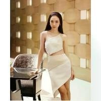 ราคา ✼☊◆เดรสแซ่บๆ ไหล่เฉียง สายเดี่ยว เอวเว้า สีทูโทนขาว-ครีม Linda (1735093912760715263)