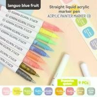ราคา {gjkuh} ชุดปากกา/มาเกอร์สีอะคริลิกแบบเหลวเส้นตรง 9 สี สำหรับระบายบนหิน ไม้ ผ้าใบ และหิน เหมาะสำหรับงานประดิษฐ์ DIY การสร้างงานศิลปะ อุปกรณ์ศิลปะ (1735277182539302696)