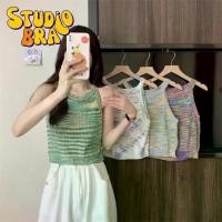 ราคา - เสื้อสายเดี่ยว ผ้าถัก ไหมพรม หลายสี สไตล์เกาหลี (รหัส: 142) (1735169381745526320)