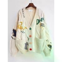 ราคา cardigan oversize sweater ไหมพรม cardigan ไหมพรม เสื้อคลุมถักดีไซน์เฉพาะกลุ่มพร้อมงานปัก (1734989664288146548)