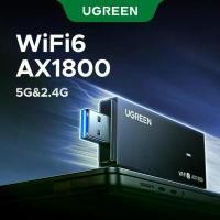 ราคา UGREEN AX1800 อะแดปเตอร์ Wifi WiFi6 USB3.0 5G & 2.4G Dual-band USB Wifi สําหรับ PC แล็ปท็อป Wifi เสาอากาศ USB Ethernet Receiver การ์ดเครือข่าย (1735042212029695962)