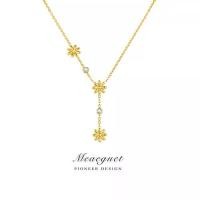 ราคา Meaeguet สร้อยคอจี้ดอกไม้ยาว สำหรับผู้หญิง,สร้อยคอเพชร Gold Zircon,เครื่องประดับ Fade Free สร้อย คอนําโชค สร้อย คอ กรอบ พระ พระ เหรียญ สร้อยคอ y2k สร้อยคอสงกรานต์ (1731430842654886293)