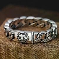 ราคา สร้อยข้อมือเงินแท้ เกรด 925 พร้อมหัวเข็มขัด สไตล์ร็อค เรโทร เหมาะกับของขวัญ สําหรับผู้ชาย (1735409389032867381)