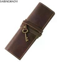 ราคา SAIBINGMAOYI กระเป๋าดินสอม้วน หนังแท้แท้ กระเป๋าดินสอหนังแท้ ผูกเชือกผูก สร้างสรรค์และสร้างสรรค์ กระเป๋าดินสอหนังพับได้ เรโทร กระเป๋าใส่ปากกา กระเป๋าป้องกันปากกาหนังวัวธรรมชาติ ของขวัญทำมือ (173522696