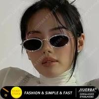 ราคา (JIUERBA) แว่นตากันแดด GM กรอบวงรี ประดับเพชร แฟชั่นสไตล์เกาหลี เรโทร Durable Material & Long-Lasting (1734198815587731185)