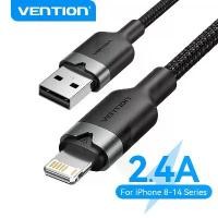ราคา สายเคเบิล iPhone Vention ชาร์จเร็ว 2.4A USB เป็น iPhone Lightning สำหรับ iPhone 14 13 12 XS Pro Max iPad AirPods Lightning สาย iPhone Apple 1M 2M (1734041445494982279)