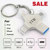 ราคา 4in 1 OTG USB แฟลชไดรฟ์ 2TB 1TB 16GB 32GB Pendrive 64GB Type-C USB Stick 128GB 256GB Memory Stick สําหรับ iPhone Android PC 512G คําแนะนําการขายที่ร้อนแรงในเดือนนี้ (1735459913914550110)