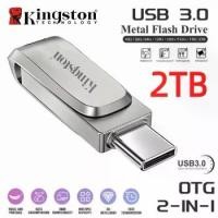 ราคา Typec 2 in 1 โทรศัพท ์ มือถือ u Disk Kingston แฟลชไดรฟ์ Dual Drive Flash Memory USB 3.0 ความเร ็ วสูง Memory Stick 64GB/1TB/2TB หน ่ วยความจําข ้ อมูล otg Metal Flash Drive Waterproof Portable (173198