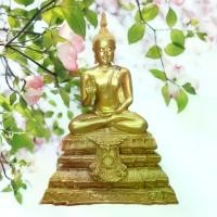 ราคา พระพุทธรูปสมัยสุโขทัย ปางประทานพร เนื้อเรซินหน้าตัก 5 นิ้วสูง 12 นิ้วลงสีทองสวยงาม เช่า พระเครื่อง ออนไลน์ (1734506803454903465)