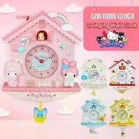 ราคา ไฟ/แสง: นาฬิกาแขวนผนังควอตซ์แบบโยก Sanrio Hello Kitty (Cinnamoroll, Melody) นาฬิกาเงียบ ของตกแต่งบ้าน เหมาะเป็นของขวัญ (1735153142988702944)