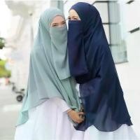 ราคา ผ้าคลุม​ฮิญาบสวมสำเร็จ​ ผ้าชีฟองสวมสองชั้น​ Syria Dewi มีผ้าปิดหน้า (1734946897751868587)