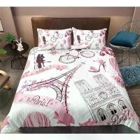ราคา ชุดเครื่องนอน {MIMI} ลายหอไอเฟล ขนาดควีนสไตล์ปารีส สำหรับเด็กผู้หญิงและผู้หญิง ผ้าคลุมผ้านวมสีชมพูลายดอกไม้แบบฝรั่งเศส (ผ้าคลุมผ้านวม 1 ชิ้น + ปลอกหมอน 1 หรือ 2 ใบ) (1734860705896826515)