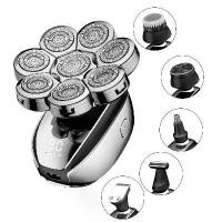 ราคา 6-in-1 เครื่องโกนหนวดไฟฟ้าสำหรับผู้ชายหัวล้าน, มีดโกน 7 ใบมีดแบบลอย, เครื่องตัดผมพร้อมจอแสดงผล LED USB, เครื่องโกนหนวด/เครื่องโกนหนวดร้อน, ชาร์จเร็ว (1734165043557271141)