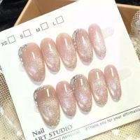 ราคา เล็บปลอม pvc สีทาเล็บเจล เจลติดเล็บทำมือล้วน สไตล์หวานเซ็กซี่ เล็บแมวแวววาวประดับเพชรระยิบระยับ ความหรูหราไม่ซ้ำใคร ช่วยให้ผิวดูสว่าง แผ่นเล็บสามารถถอดออกได้ (1735127387042972748)
