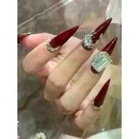ราคา สีทาเล็บเจล เล็บปลอม เล็บปลอมสำเร็จรูป เล็บปลอมแบบแผ่น สีแดง Angora หัวแหลม สำหรับใส่ปีใหม่ ชุดเกราะสไตล์แฟชั่น ประดับเพชรระยิบระยับ แผ่นติดเล็บสำเร็จรูป ช่วยให้ผิวดูขาว (1735042337775715668)