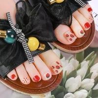 ราคา เล็บปลอม เล็บใสสำหรับใส่ เล็บปลอมสำหรับนิ้วเท้า สติ๊กเกอร์ทำเล็บ เล็บปลอมรูปสตรอว์เบอร์รีแบบถอดได้ จำนวน 24 ชิ้น (1734384867967600045)
