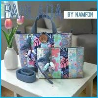 ราคา กระเป๋าผ้าแฮนด์เมดแบบถือ+สะพาย(ขนาดใหญ่)แถมฟรี กระเป๋าเครื่องสำอาง +พวงกุญแจผ้าดอกทิวลิป COD (1735493791990908906)