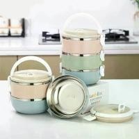ราคา ❆ปิ่นโต กล่องข้าว กล่องใส่อาหาร1-4 ชั้น หลากสี สีพาสเทล กล่องอาหารสแตนเลส☟ (1735475716922442883)