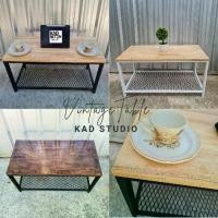 ราคา งานไม้แท้ โต๊ะกลางโซฟา โต๊ะกาแฟ KADStudio งานไม้แท้ ทำจากเหล็กสไตล์ลอฟท์ & มินิมอล ขนาด 80x40x40 ซม. (1729933294519093382)