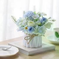 ราคา ดอกไม้ประดิษฐ์สีฟ้าอ่อนสำหรับตกแต่งห้องนั่งเล่น, ช่อดอกไม้แห้งพลาสติก, ต้นไม้ในกระถาง, โต๊ะอาหาร, โต๊ะกาแฟ, ดอกไม้ประดิษฐ์ (1735469755908261698)