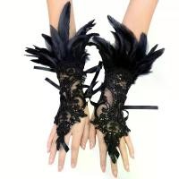 ราคา ถุงมือขนนกเทียม สไตล์โกธิคโบฮีเมียน ขาวดำ ลูกไม้เลื่อมลูกไม้ขึ้น ตะขอ ถุงมือเครื่องแต่งกายปาร์ตี้ฮาโลวีน ถุงมือข้อมือ (1732925320016332181)
