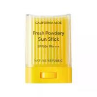 ราคา จัดส่งทันที. 100% ( แพ็คเกจใหม่ ) Nature republic california aloe fresh powdery sun stick SPF50+ PA++++ 24g. (1734770493723215520)