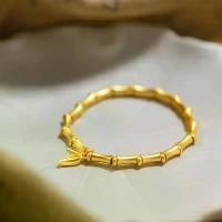 ราคา กำไลข้อมือสไตล์จีนใหม่ ลายใบไผ่และปล้องไผ่ กำไลข้อมือชุบทองสำหรับผู้หญิง แหวนdr จีน แหวน แหวน คู่ รัก รับ ซื้อ ทอง ทุก ชนิด dr handmade gems jewellery online store (1734892720018065063)