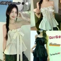 ราคา GMY มีในสต็อกเสื้อแขนกุดผูกโบว์สีขาว สไตล์หวานแหวว สำหรับผู้หญิงเสื้อฤดูร้อน ฝรั่งเศส จับจีบ ทรงสลิมฟิต โชว์หุ่น (1733830331737868023)