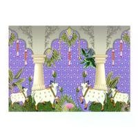 ราคา ผ้าม่านฉากหลังลายวัวและดอกบัวสีชมพู สำหรับตกแต่งพิธี Poojadecor ฉากหลังงานแต่ง ผ้าสำหรับ Greh Parvesh พิธีอินเดีย งาน Ganapati อินเดีย Navratri โกลู และดิวัน รวมถึงพร็อพสำหรับบูธถ่ายรูป (1735003664865
