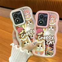 ราคา เคสโทรศัพท์, เคสสำหรับ vivo y02s, vivo Y16 4G, vivo Y56 5G, vivo T2X 5G, อินเดีย, การ์ตูนน่ารัก, ปกปิดเต็มรูปแบบ, กันตก, กันเหลว, ป้องกันหม้อน้ำ, ปกปิดแมวโลภ, วัสดุ TPU, ป้องกันกล้อง, ทำจากซิลิโคน (17