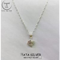 ราคา สร้อยคอจี้หัวใจปลาโลมาเงินแท้ 92.5% อิตาลี ทาทา T-110 (1731238970476561833)