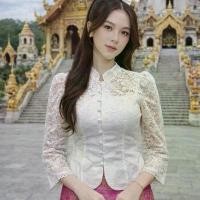 ราคา เสื้อลูกไม้ อิตาลี ชายระบาย คอจีน (1731855876837247513)